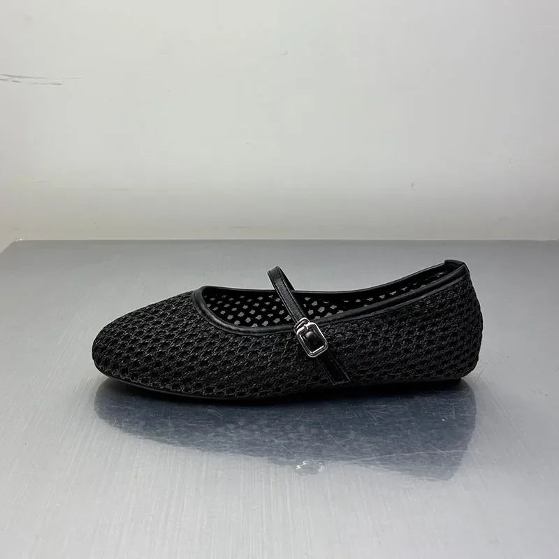 SEAME - Sabrina Mesh Ballet Flats Blue 35