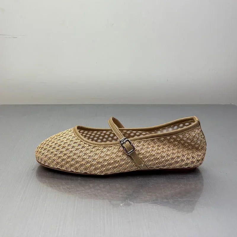 SEAME - Sabrina Mesh Ballet Flats Blue 35
