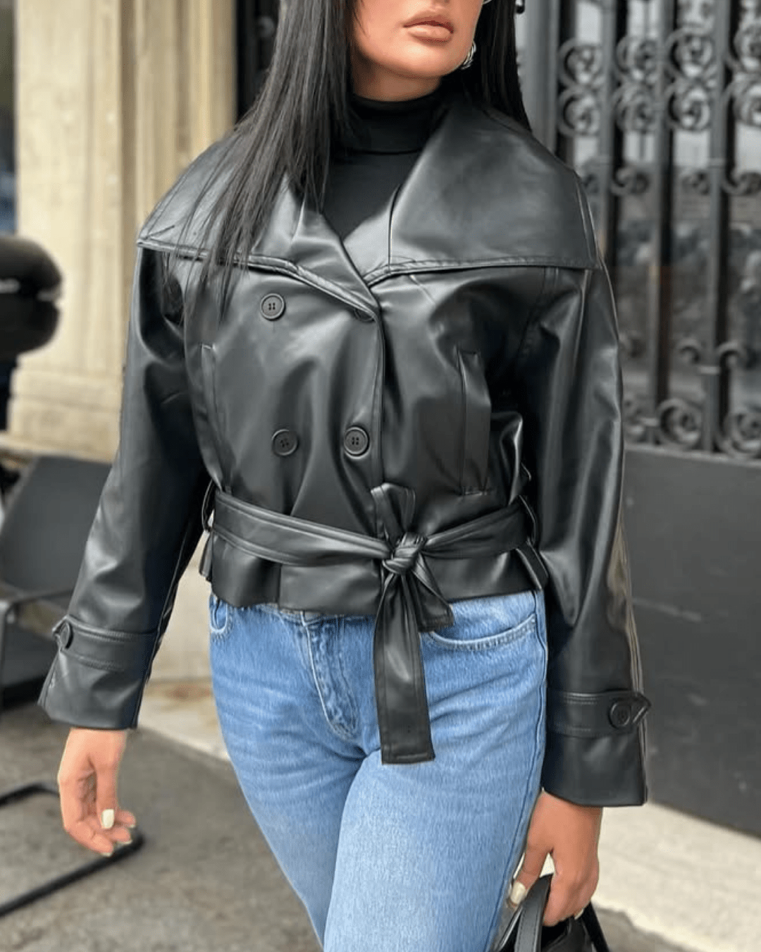 SEAME - Sandra Leather Jacket Black XS