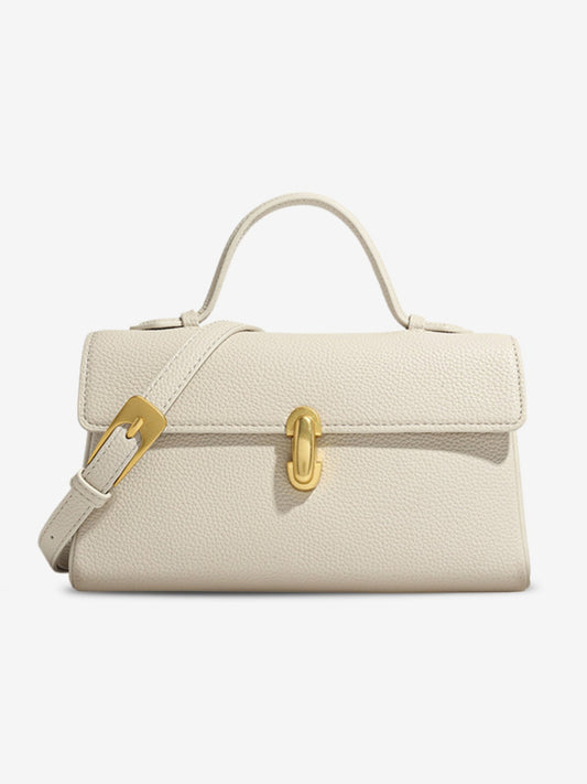 SEAME - SEAME - Elegant Vegan Leather Crossbody Bag with Removable Strap White