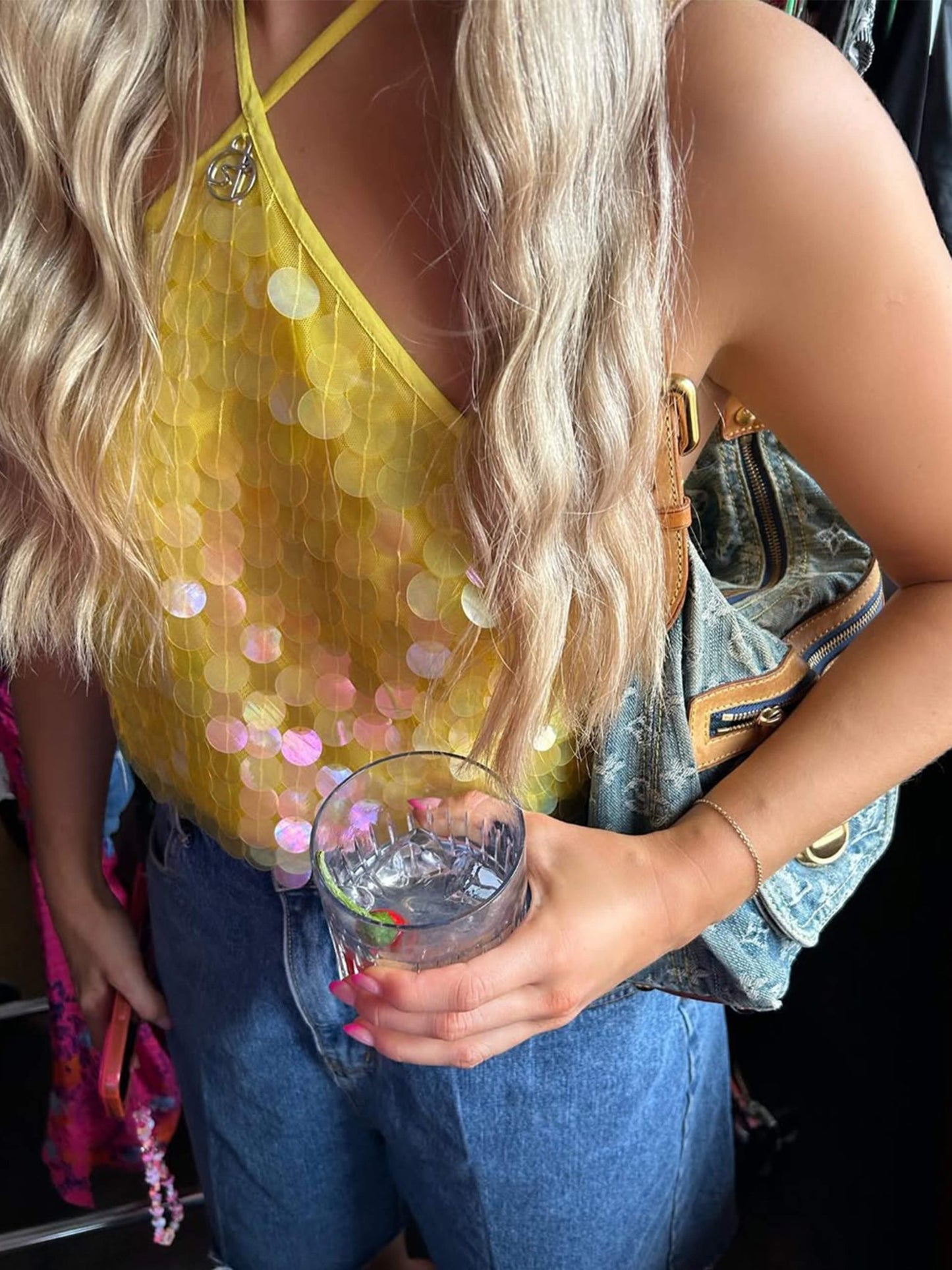 Seame - Ynah Sequin Top Pink S
